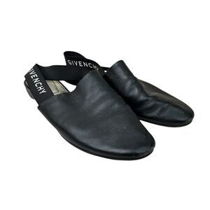 Givenchy Black Leather Rivington Slingback Flats Slip On Women's Size 36.5